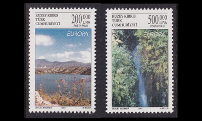 Turkki Kypros 538-9 ** Europa vesi (2001)