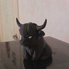 Highland cow -lehmäfiguuri, hiilenmusta, noin 7 cm - pikkukuva 3