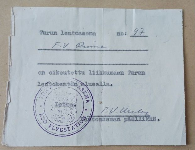Lupa liikkua Turun lentokentän alueella