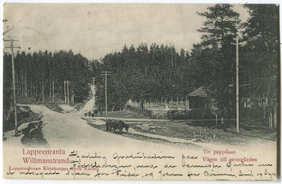 Lappeenranta Tie Pappilaan, kulkenut 1900-luvun alussa