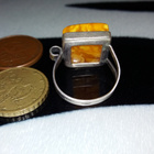 Vintage Hopea meripihka sormus Honey  EGG YOLK Amber Itämere - pikkukuva 5