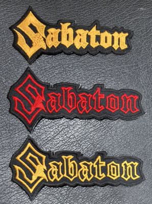 3 kpl erilaisia SABATON kangasmerkkejä 2.5e/kpl