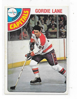 1978-79 OPC #284 Gordie Lane , Washington Capitals gooni