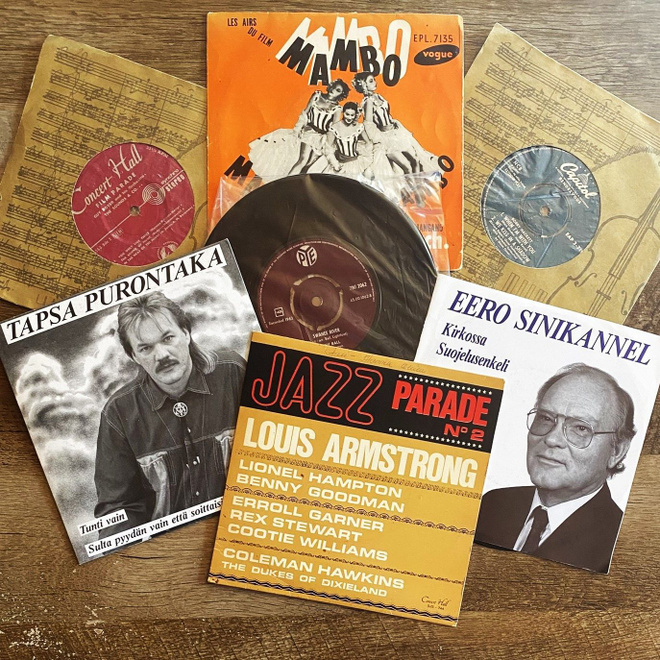 7 kpl 7” single- ja EP-levyjä – jazzia + kotimaisia