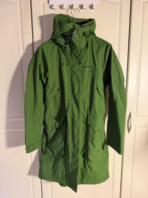 Didriksons Thelma Parka W kuoritakki, kirkkaanvihreä,koko 38