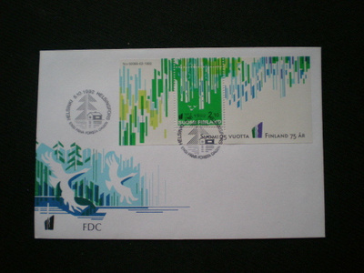 FDC Suomi 75 v BL9 - LaPe 1183