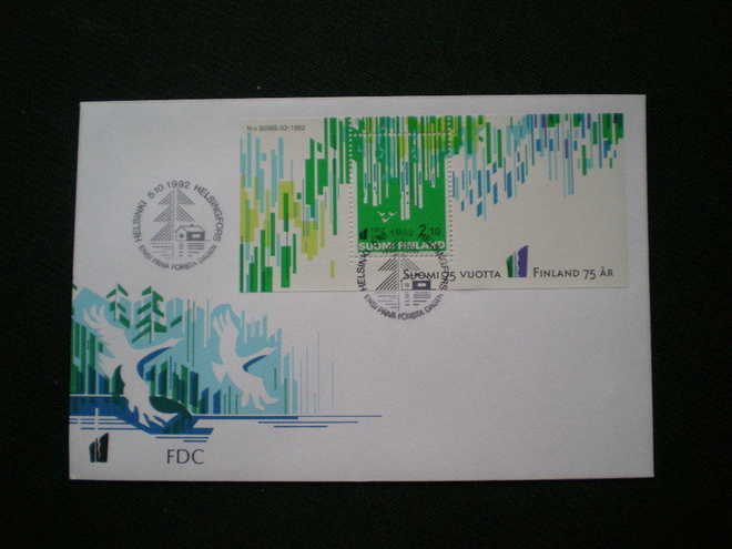 FDC Suomi 75 v BL9 - LaPe 1183
