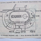 VANHA Pääsylippu Helsinki 1952 Olympia Jalkapallo 1.8.52 - pikkukuva 2