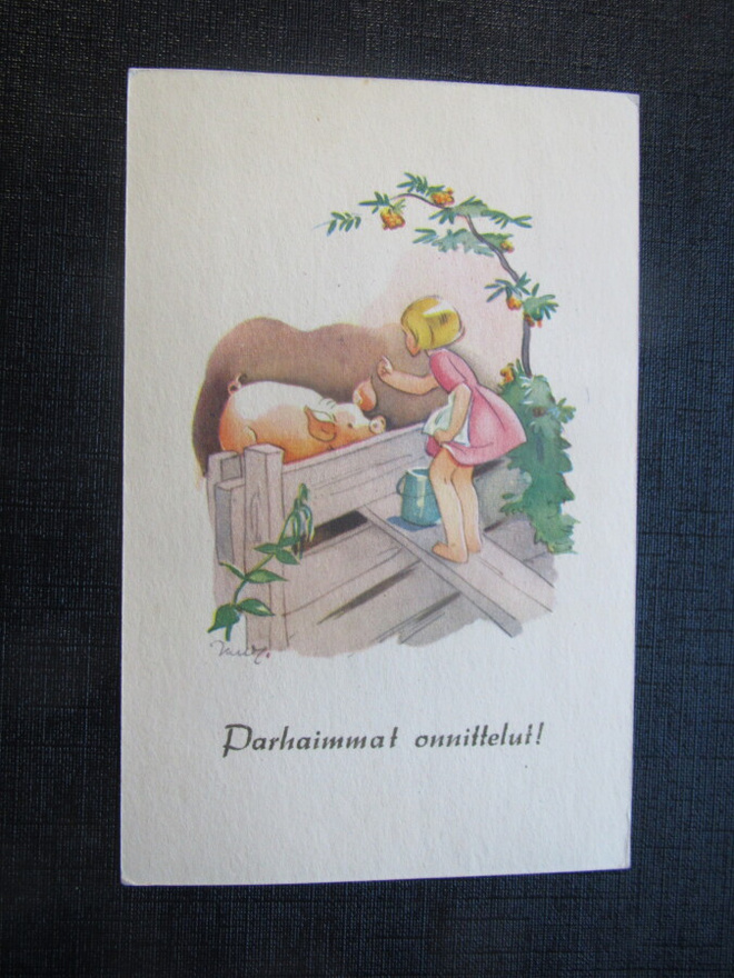 Parhaimmat Onnittelut !. Martta Wendelin. Postikortti