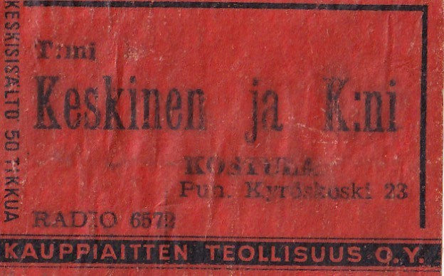 Kostula, Kyröskoski, T:mi Keskinen ja K:ni  b514
