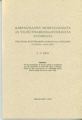 Karpalolajien morfologiasta ja viljelymahdollisuuksista