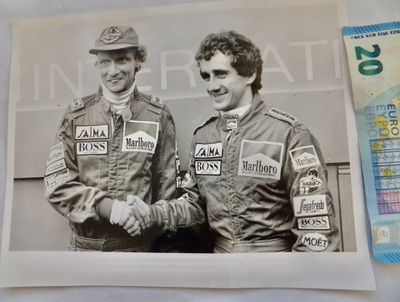 VANHA Valokuva Rallikuskit Niki Lauda Alain Prost 1984