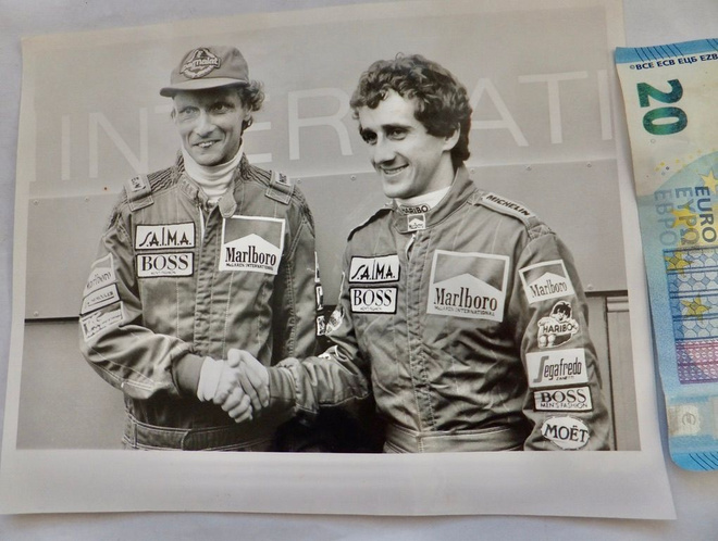 VANHA Valokuva Rallikuskit Niki Lauda Alain Prost 1984