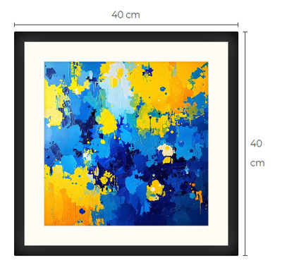 Uusi abstrakti Art Print paspis & kehys 40 cm x 40 cm