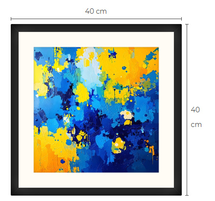 Uusi abstrakti Art Print paspis & kehys 40 cm x 40 cm