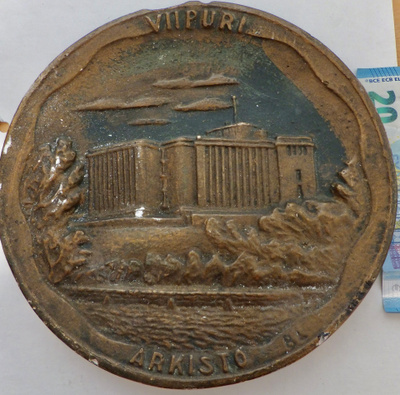 VANHA Reliefi Viipuri Arkisto 1920-l Sign BL