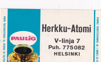 Helsinki, Herkku . Atomi  , Paulig    b522