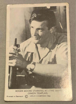 Roger Moore starring as "The Saint"-kortti