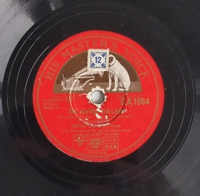 Savikiekko 1951 - Mario Lanza - His Master's Voice D.A.1964