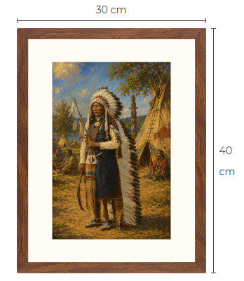 Uusi Intiaani art print kehystetty 30 cm x 40 cm