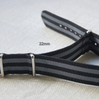 NATO - " James Bond " tyylinen 22 mm musta/harmaa ranneke - pikkukuva 1