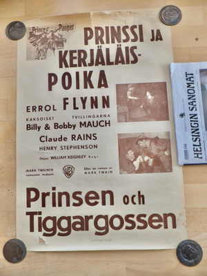 VANHA Elokuvajuliste Prinssi ja Kerjäläispoika 1941 E. Flynn