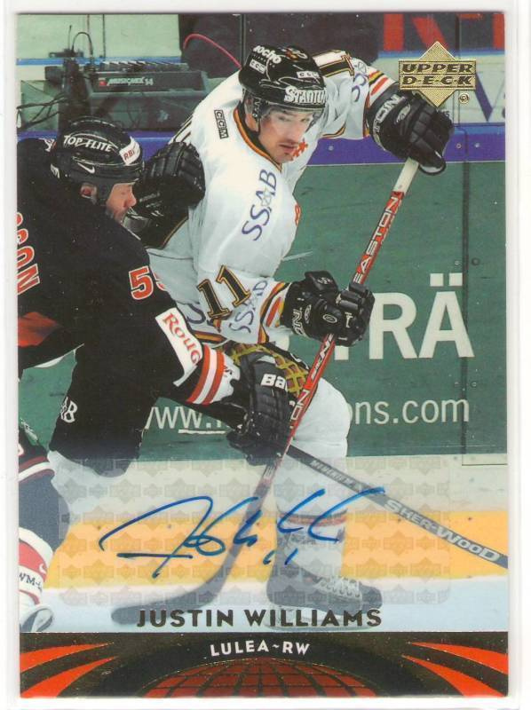 04-05 UD All-World Edition Autographs Justin Williams