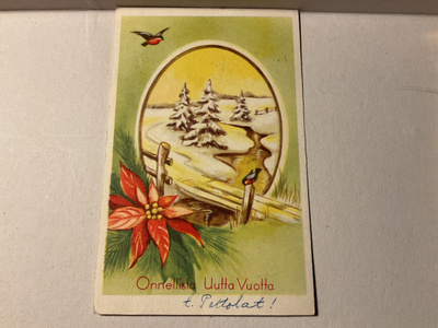 Postikortti Hyvää Uutta Vuotta! 1950-luku