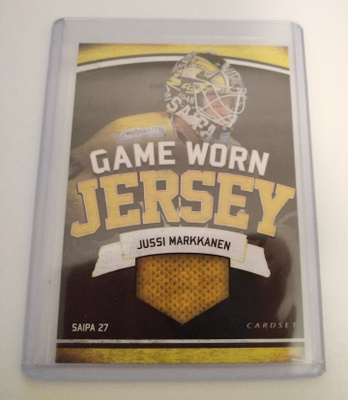 2013-14 Cardset Game Worn Jersey Jussi Markkanen, Saipa /128
