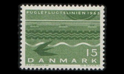 Tanska 413y ** Lauttalinja Linnuntie y-paperi (1963)