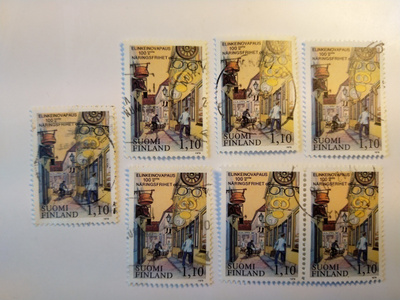 Postimerkki Elinkeinovapaus 100 vuotta