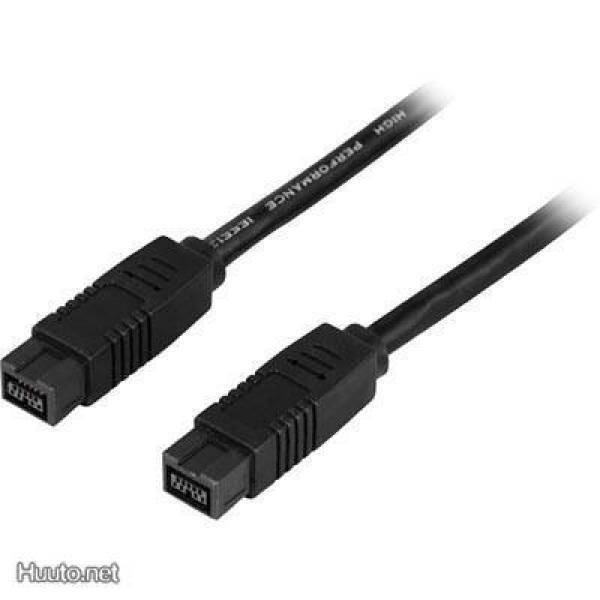 Deltaco Firewire kaapeli, 9-pin uros - 9-pin uros, 2m *UUSI*