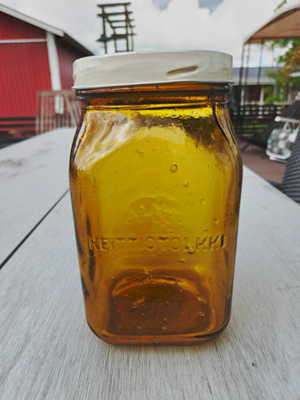 Karhula, ruskea lasipurkki, 2 l