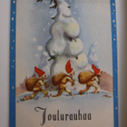 Vintage joulukortti kulkenut - pikkukuva 1