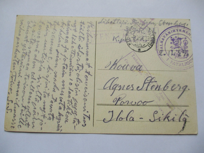 1939 Jalkaväkirykmentti kortilla