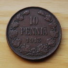 10 Penniä 1913 Nikolai II, HYVÄ KUNTO - pikkukuva 1