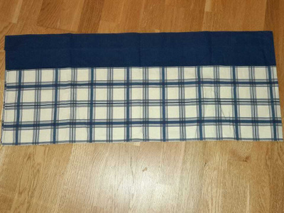 Sinivalkoinen verhokappa 37x185cm