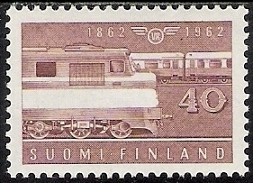 1962 Rautatie 100 vuotta 40 mk ** LaPe 545