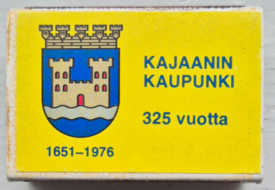 Tulitikkuaski / etiketti Kajaanin kaupunki
