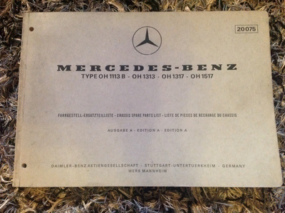 Varaosaluettelo Mercedes-Benz kuorma-auto OH 1113,1313, 1968