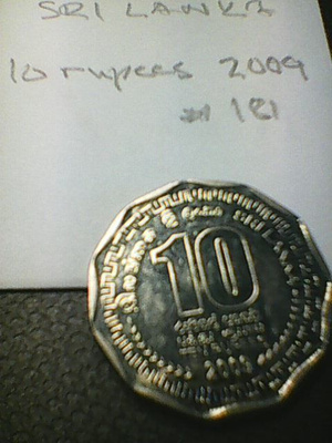 Sri Lanka 10 rupees 2009, km#181