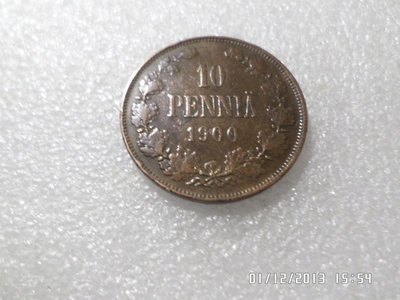 10  penniä  1900   Siitikuntoinen