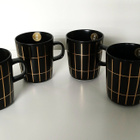 Marimekko Oiva Tiiliskivi mukit 4 kpl, Musta- kulta 2,5 dl - pikkukuva 4