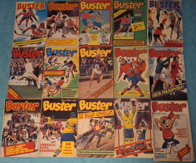 36 kpl Buster-lehtiä 1970- ja 80-luvulta