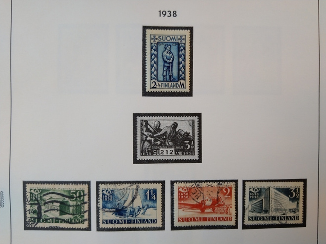 1938 rintamamiesmerkki + posti 300 v postimerkki 4 kpl