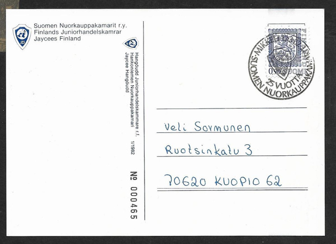 Mikkeli - Suomen nuorkauppakamari 25v 13.3.1982