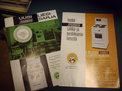 Uusi Strömberg liesisarja 1964 + toinen vanha mainos