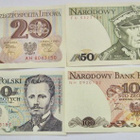 4 Seteliä Puola 20 50 100 200 zl 1980-l Lähes Pakkasileät - pikkukuva 1