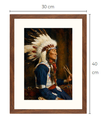 Uusi Intiaani art print kehystetty 30 cm x 40 cm
