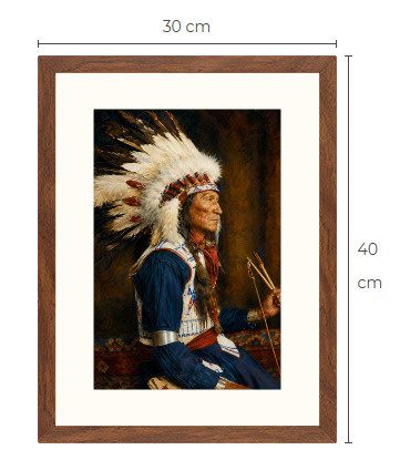 Uusi Intiaani art print kehystetty 30 cm x 40 cm